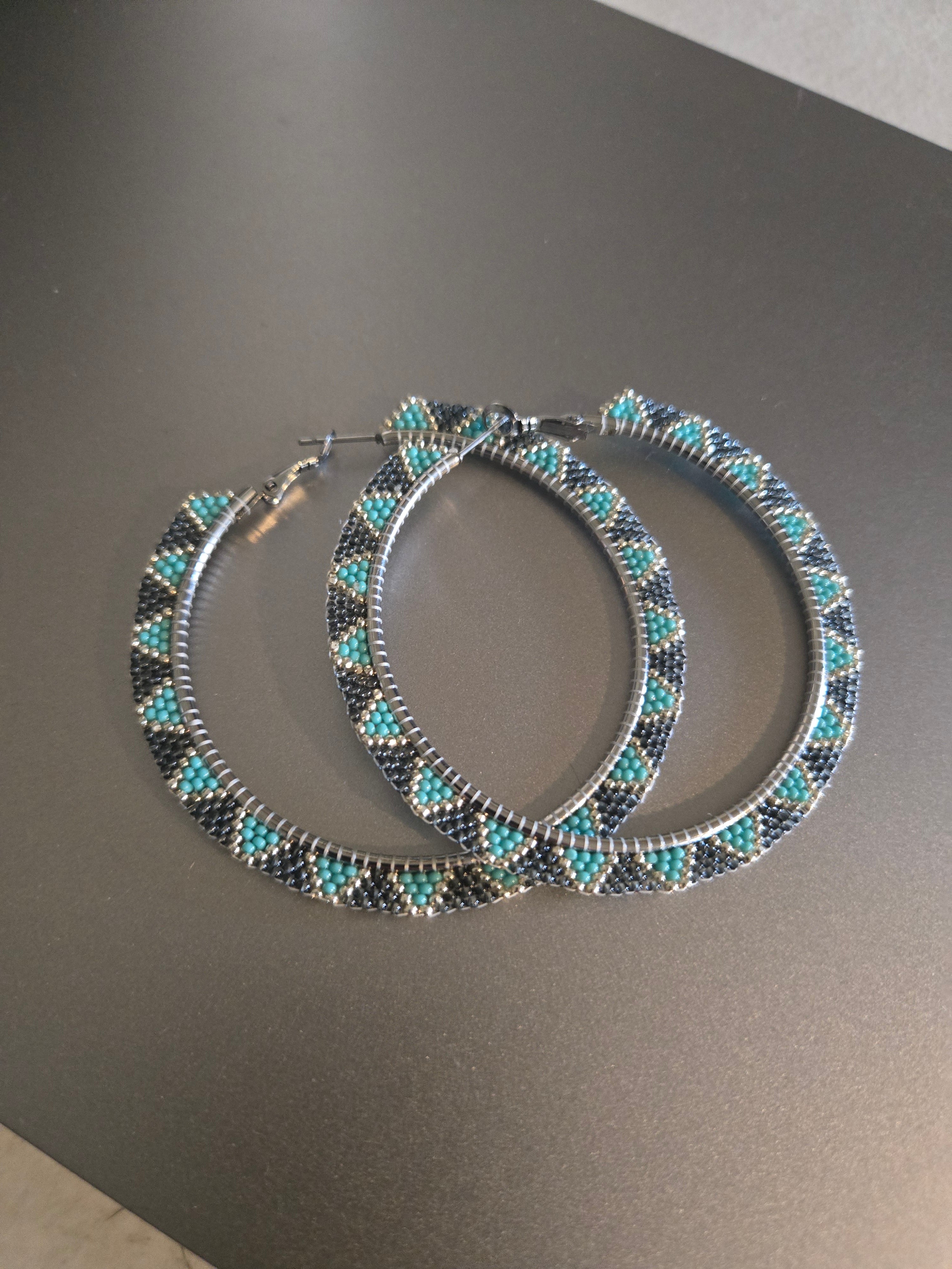 Beaded Hoops 60 MM