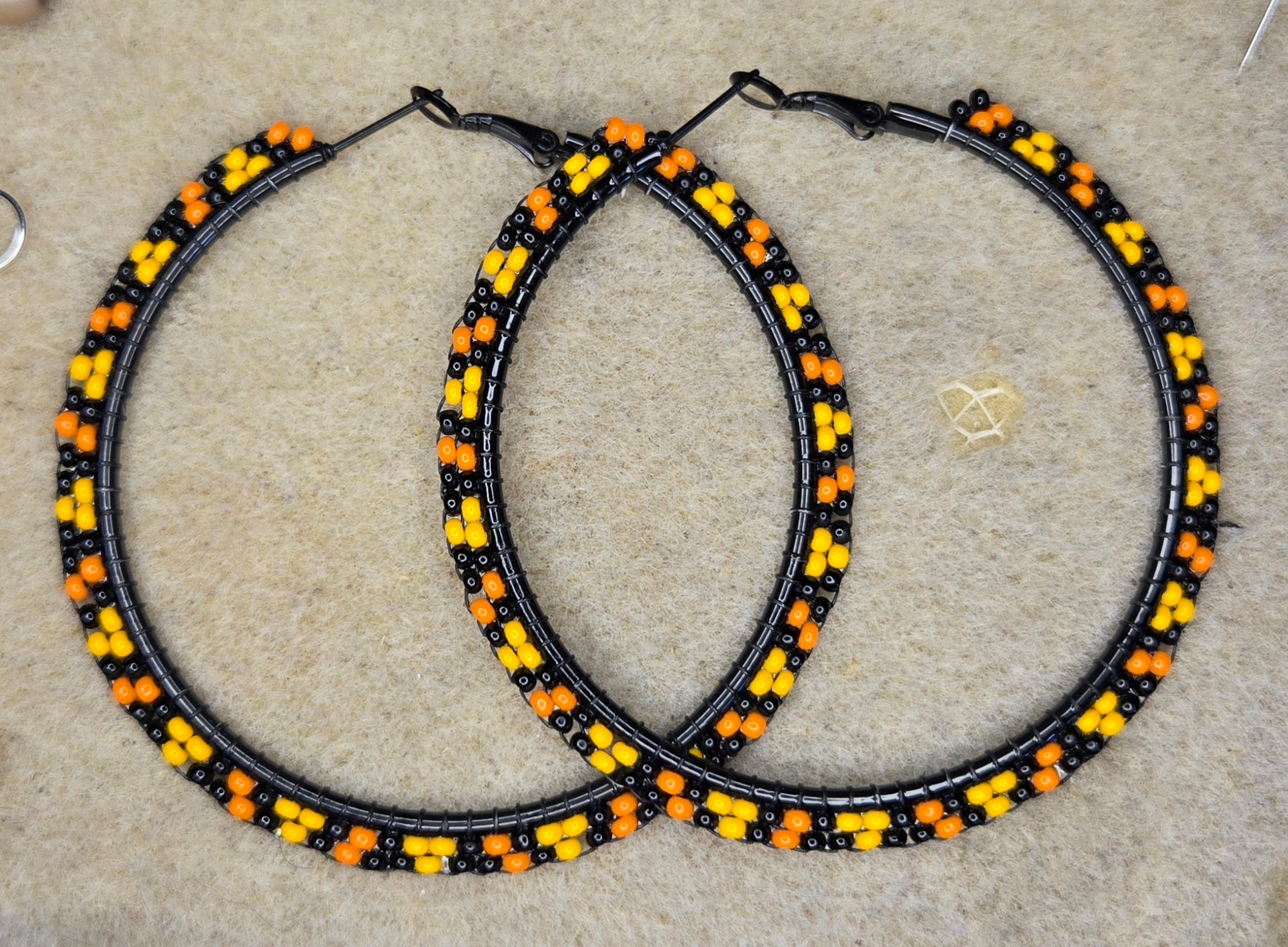 Beaded Halloween Hoops
