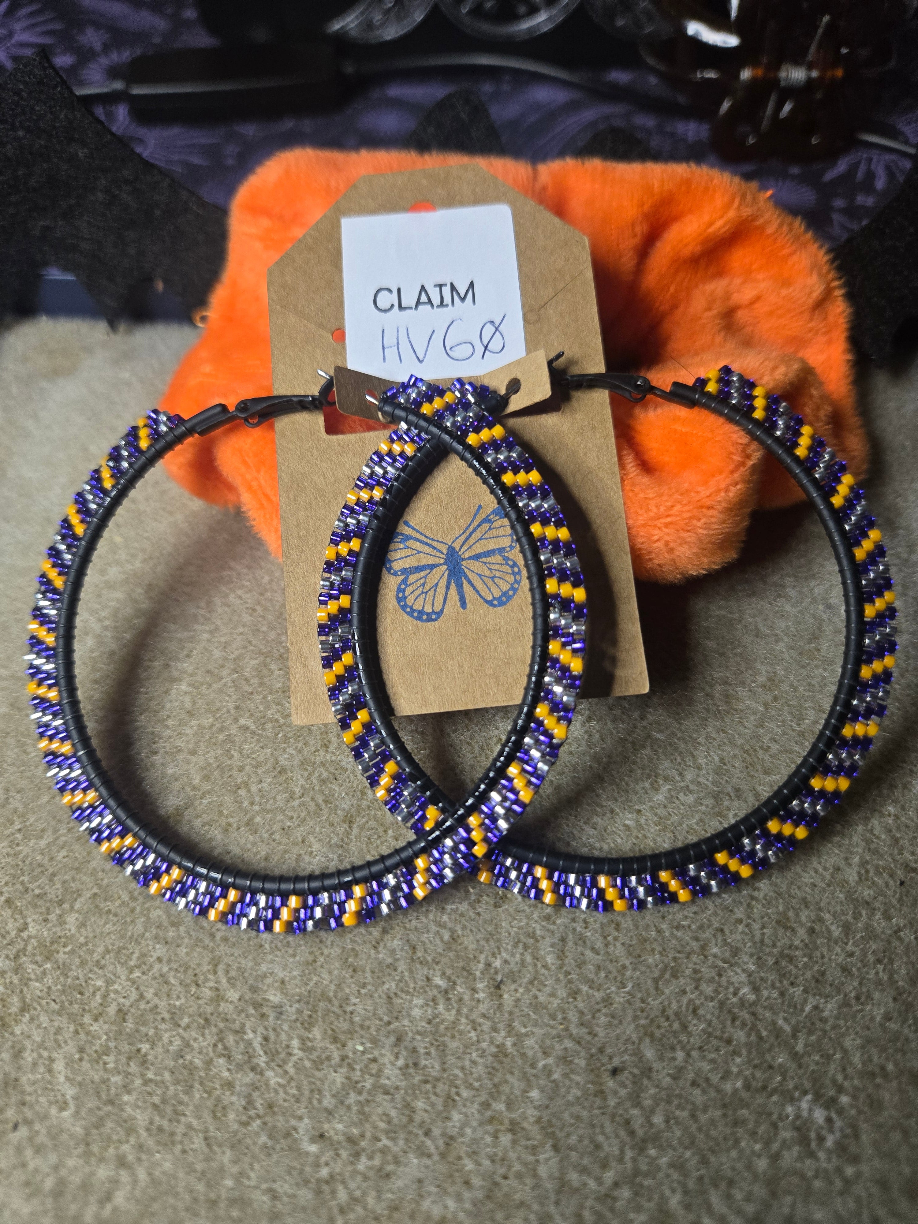 Beaded Halloween Vibe Hoops