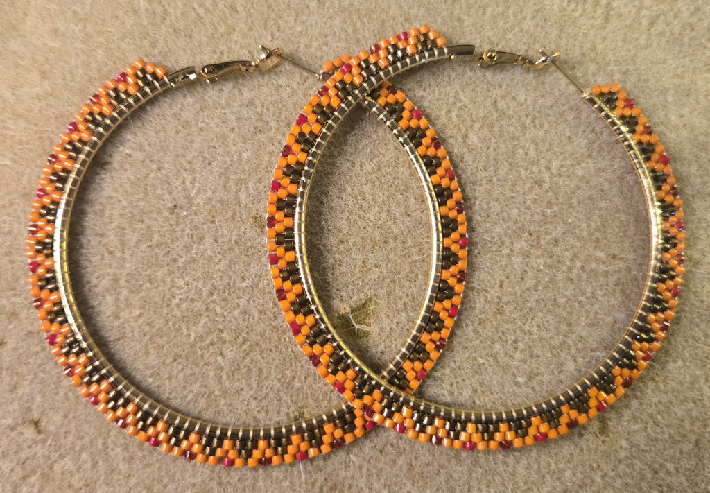 Fall Beaded Hoops