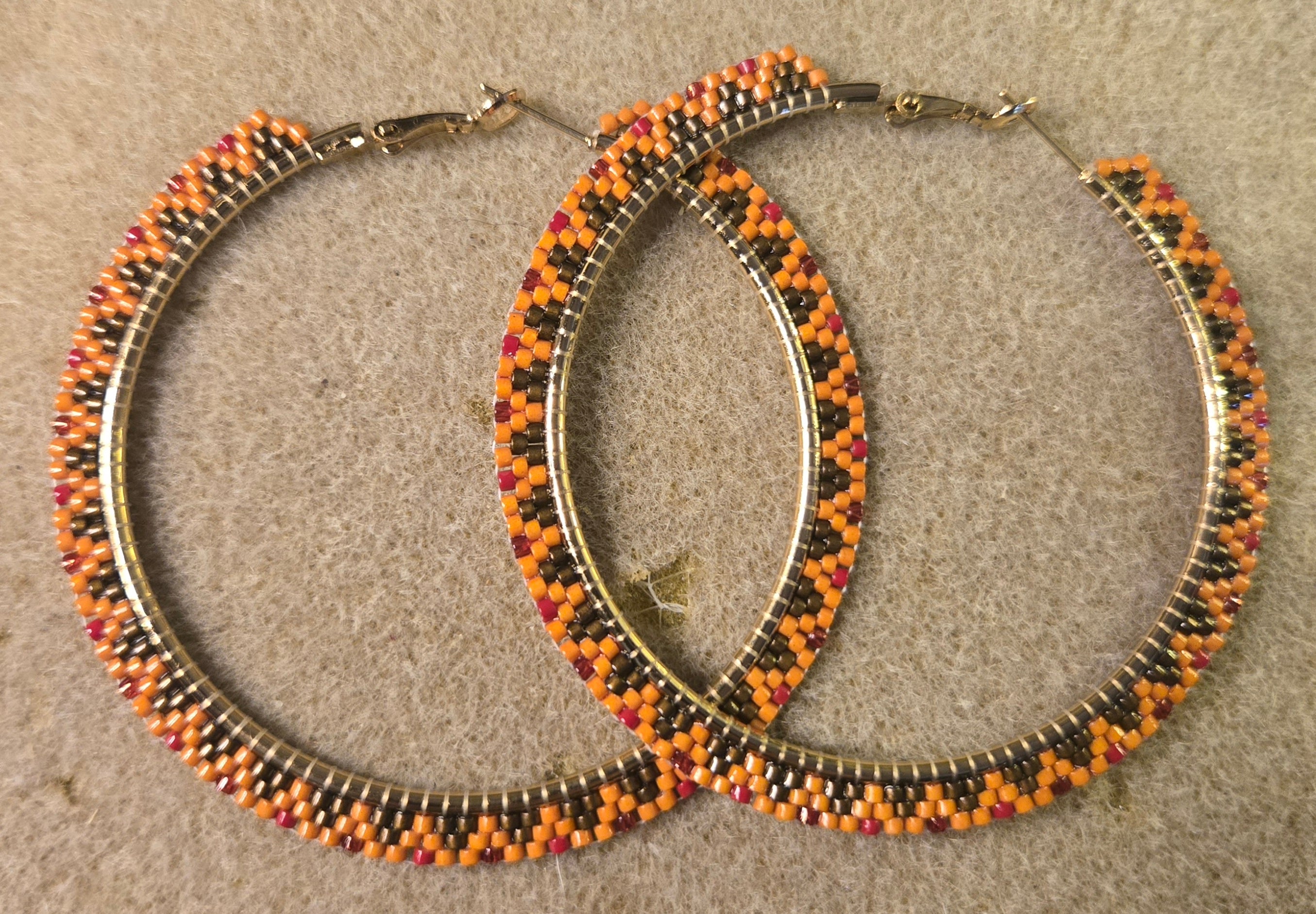 Fall Beaded Hoops