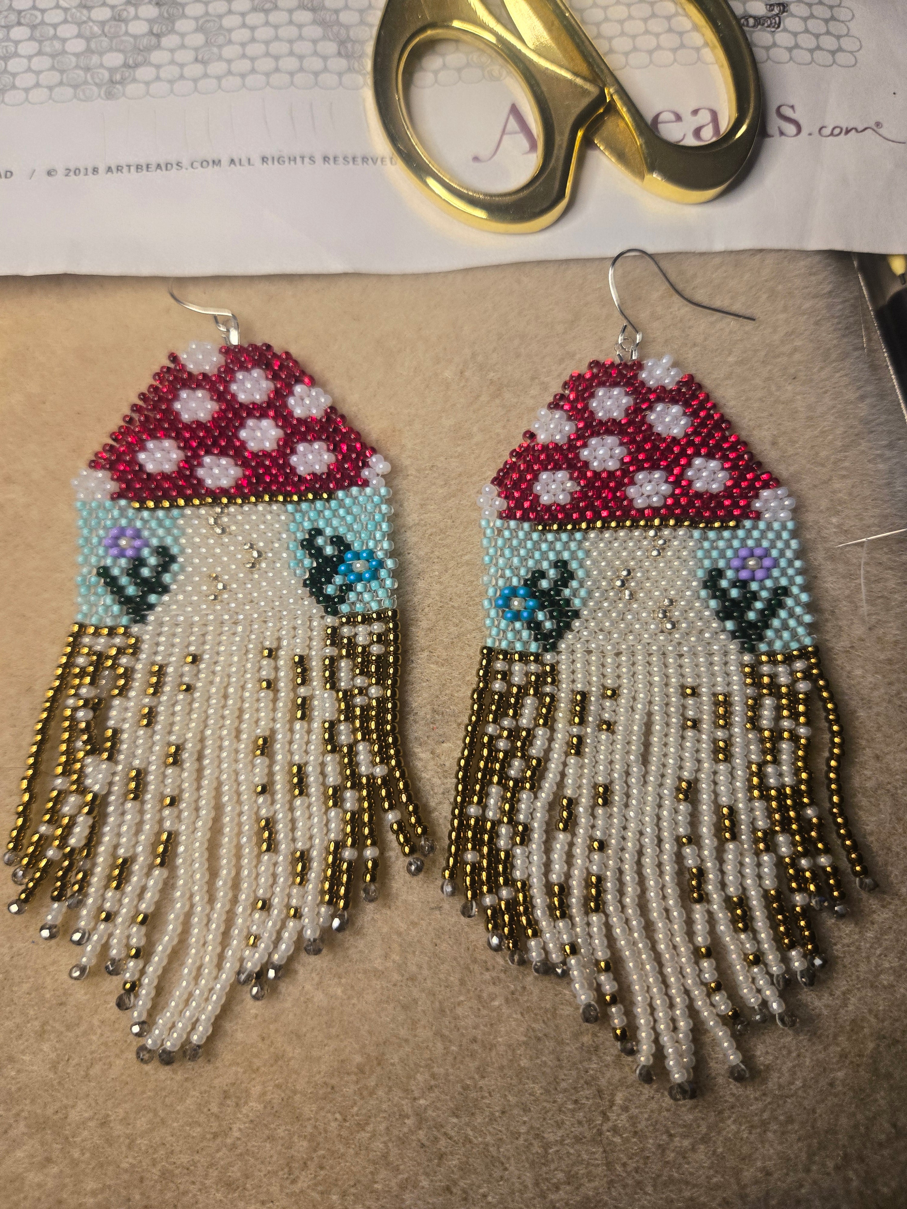 Beaded Amanita Mushrooms